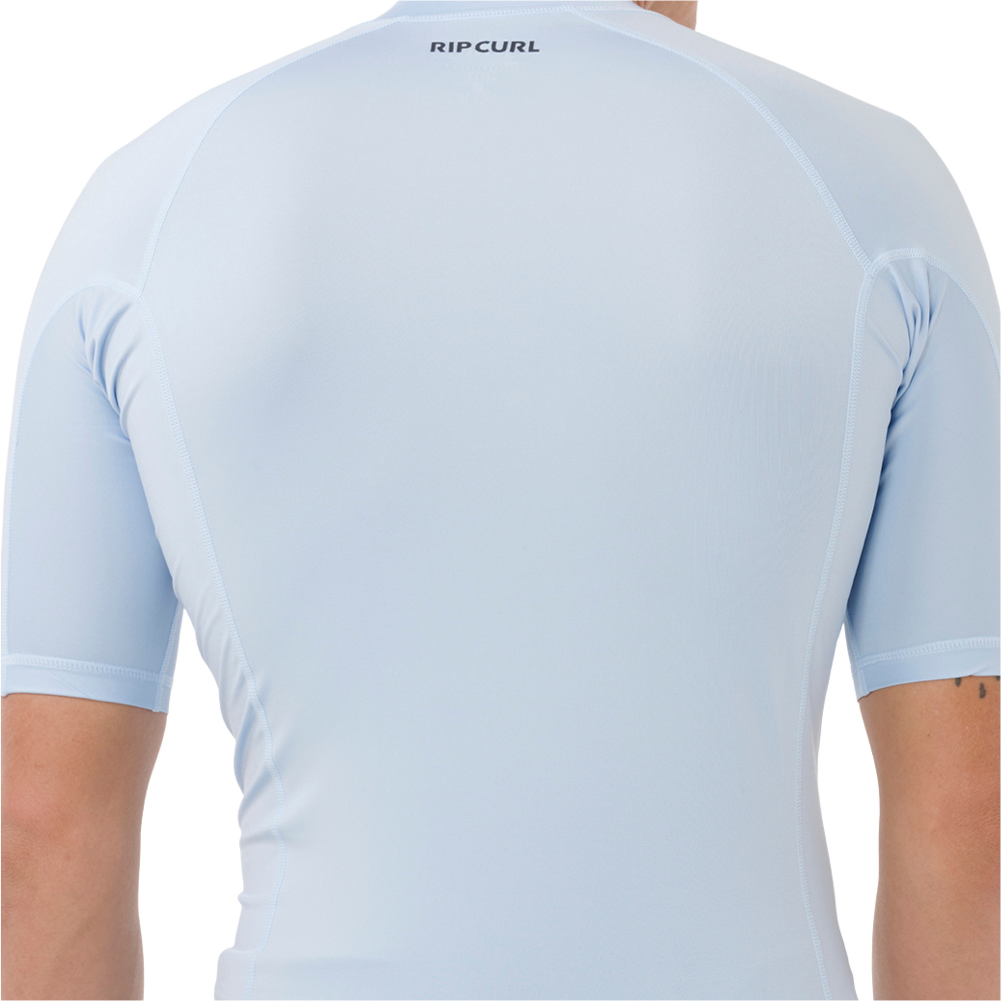 2025 Rip Curl Mens Waves Perf Short Sleeve Rash Vest 16MMRV - Blue Wind